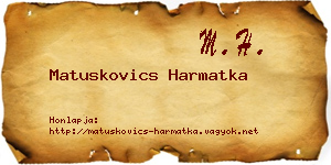Matuskovics Harmatka névjegykártya